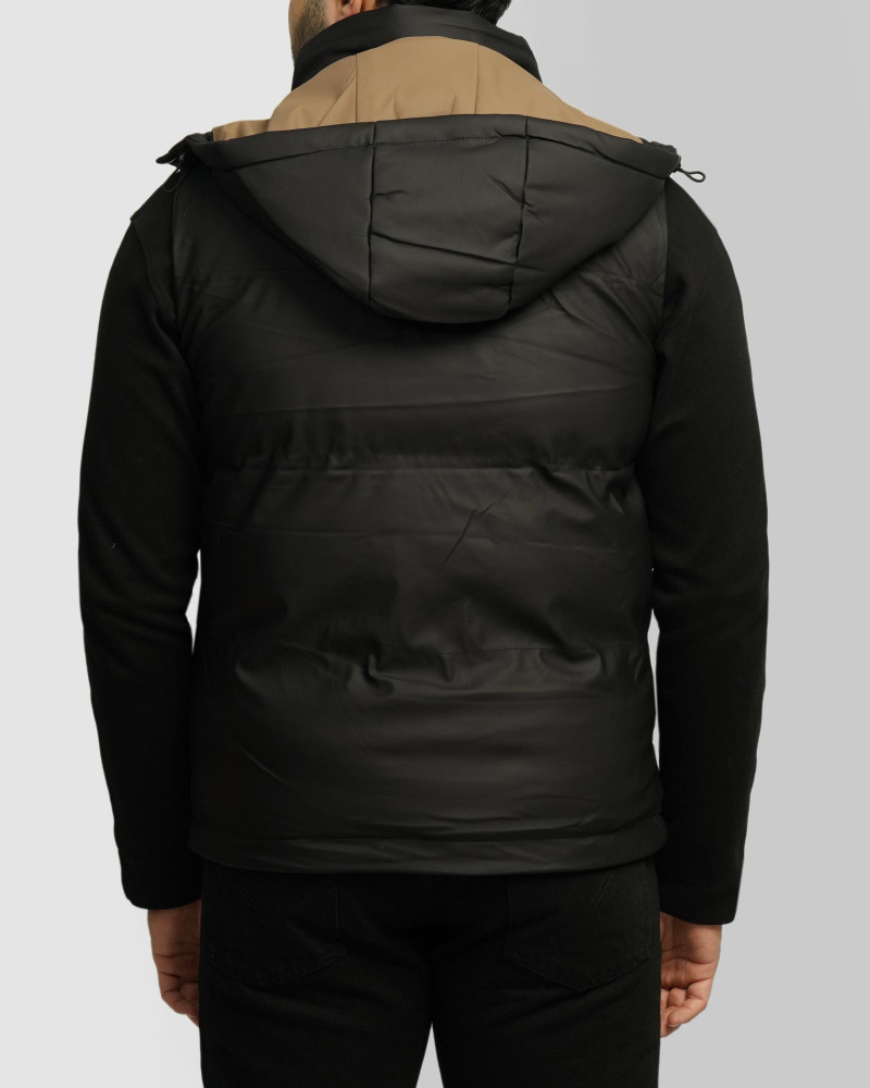 خرید و قیمت پافر مردانه کلاه دار کرم 24453191