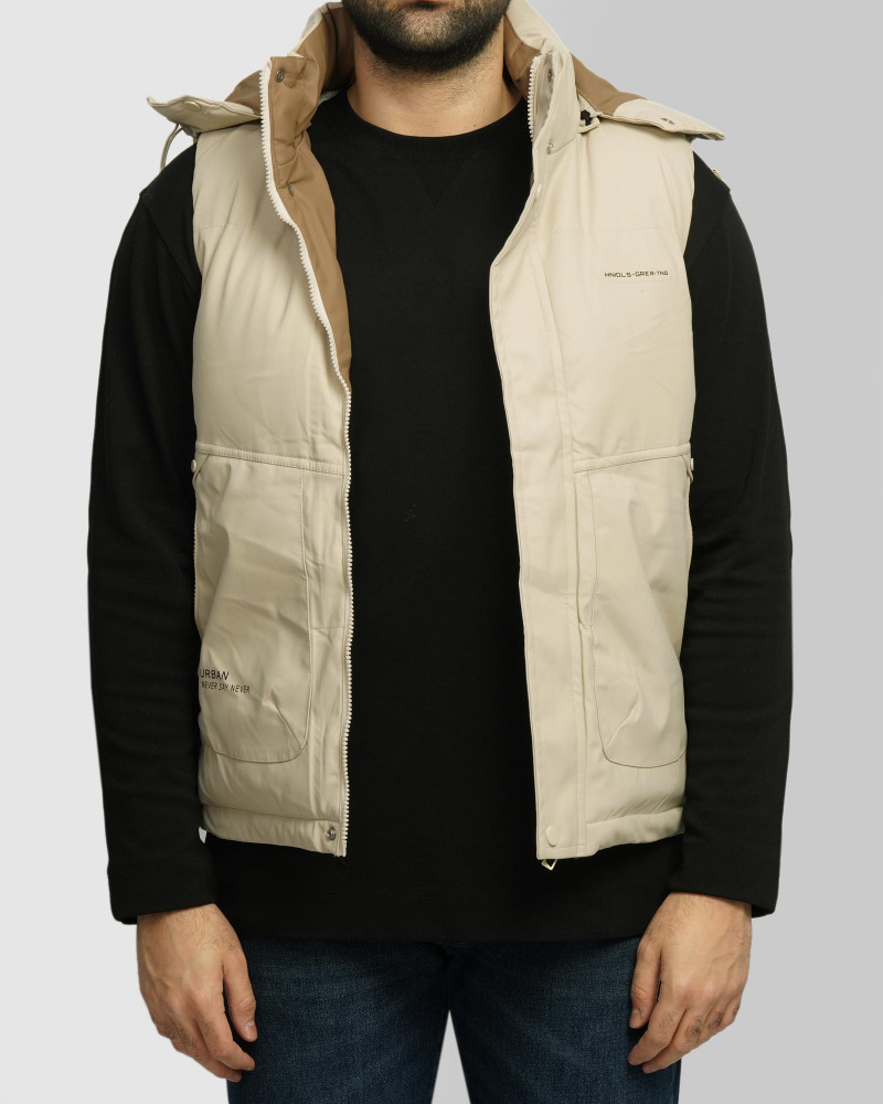 خرید و قیمت پافر مردانه کلاه دار کرم 24453191