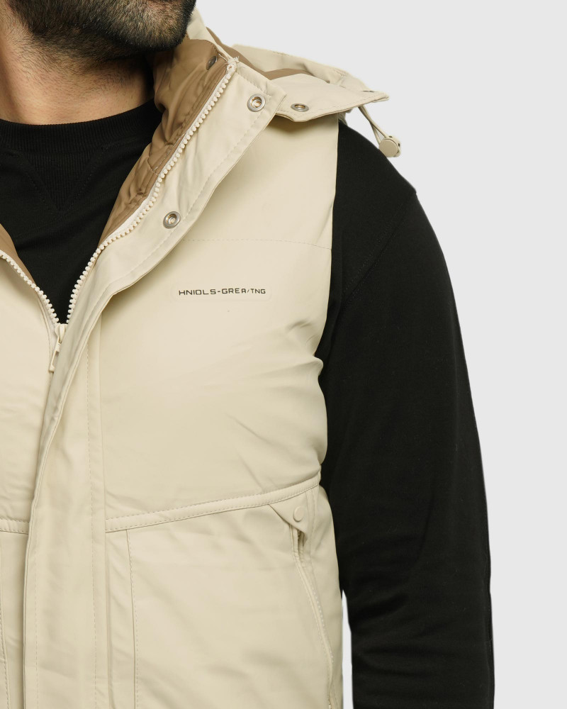 خرید و قیمت پافر مردانه کلاه دار کرم 24453191