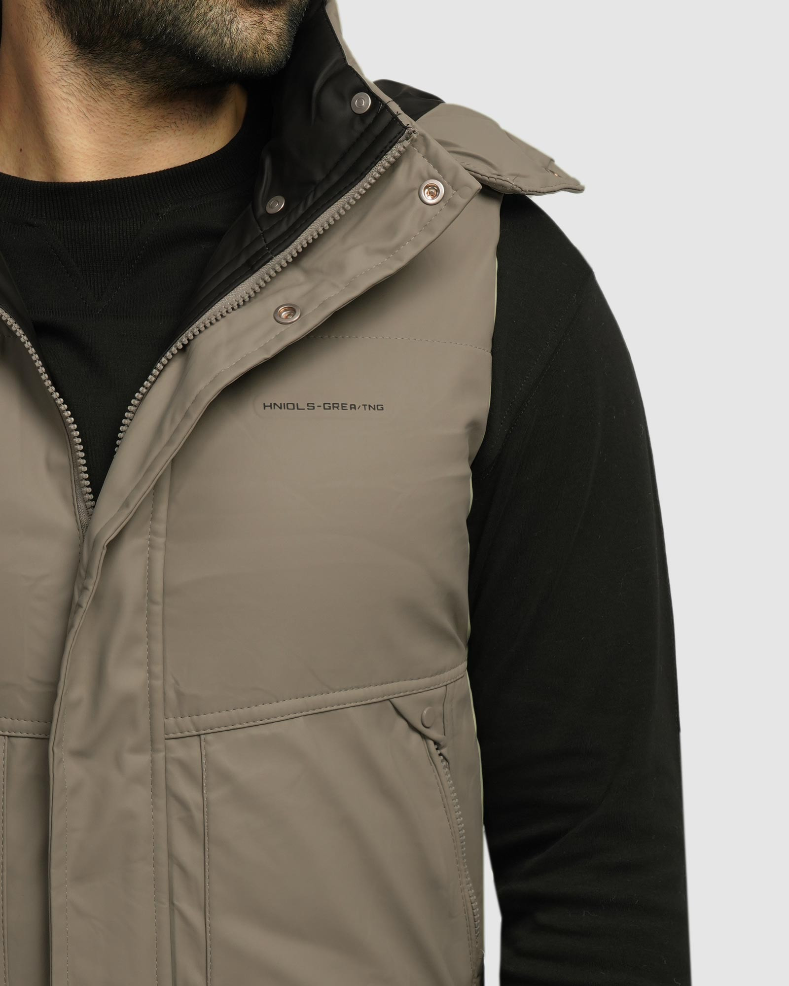 خرید و قیمت پافر مردانه کلاه دار  طوسی 24453191