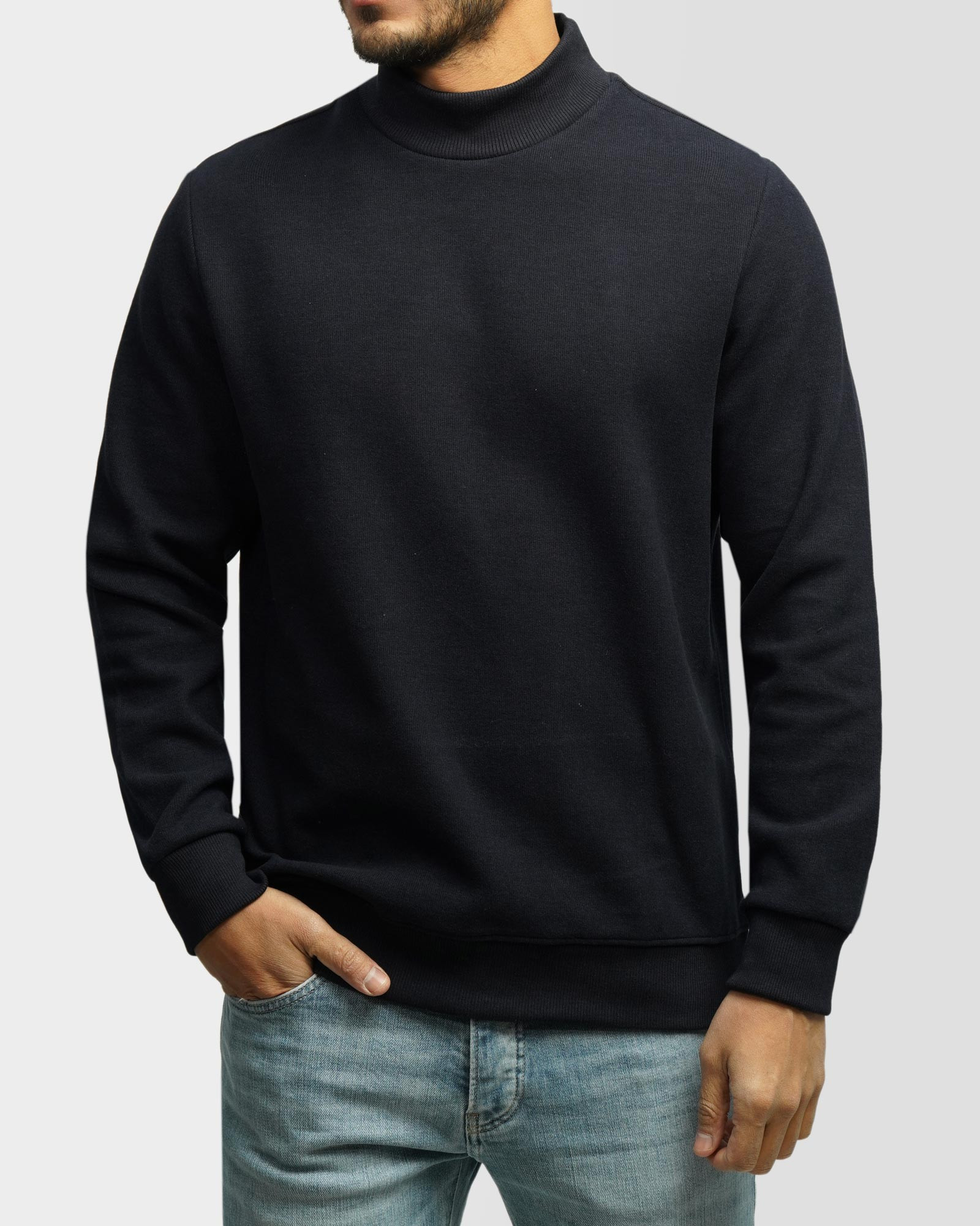 خرید و قیمت پلیور یقه 5 سانت ساده مردانه سرمه ای 24450110