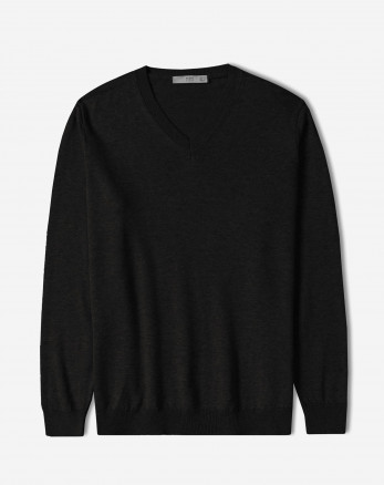 خرید و قیمت پلیور بافت یقه هفت ساده مردانه مشکی 24472112