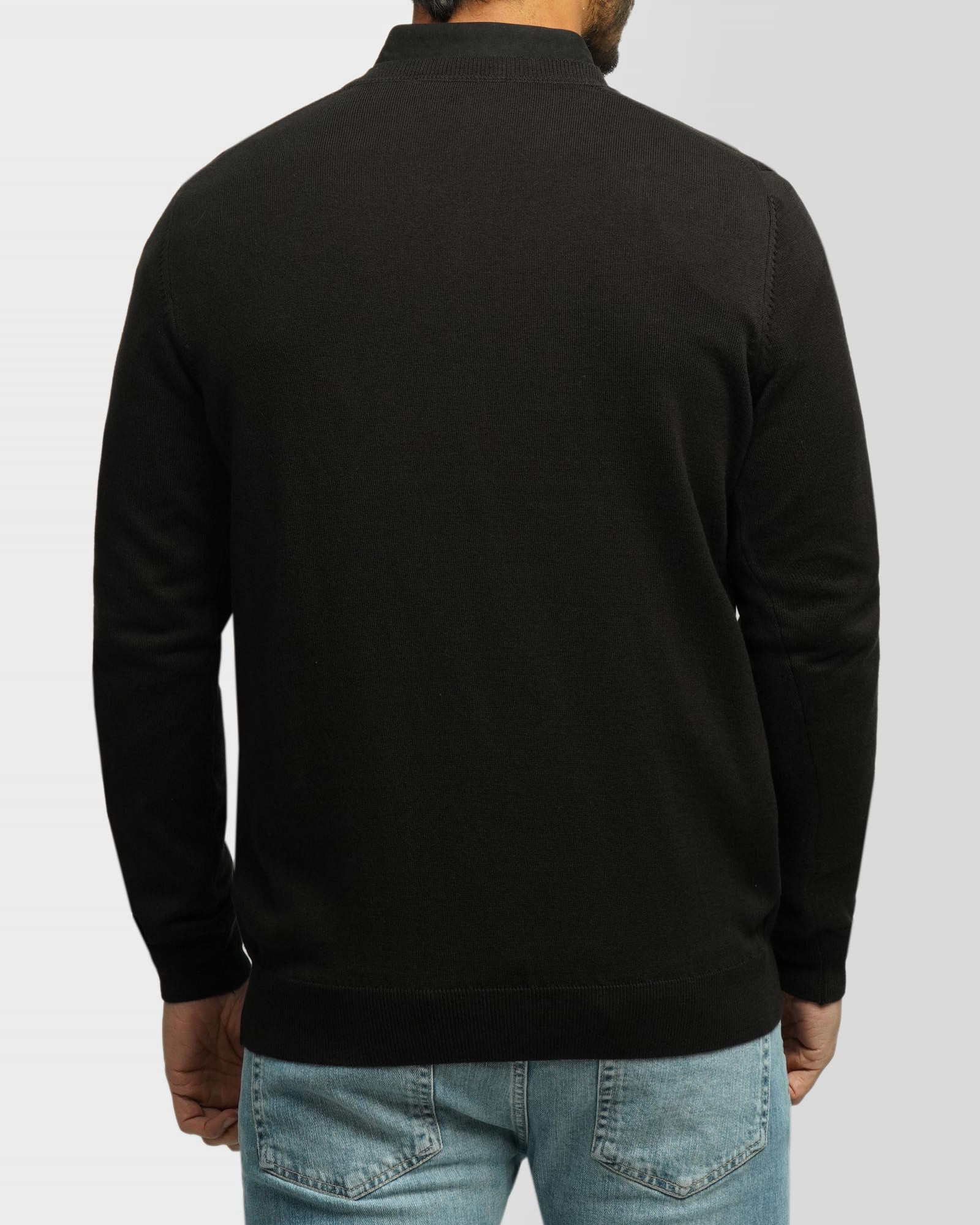 خرید و قیمت پلیور بافت یقه هفت ساده مردانه مشکی 24472112