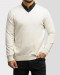 خرید و قیمت پلیور بافت یقه هفت ساده مردانه کرم روشن 24472112