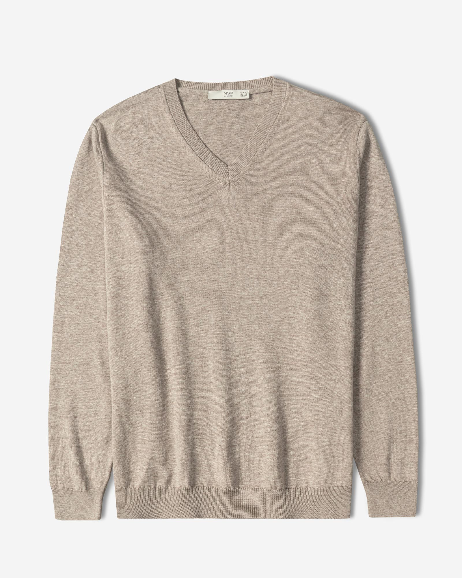 خرید و قیمت پلیور بافت یقه هفت ساده مردانه کرم تیره 24472112