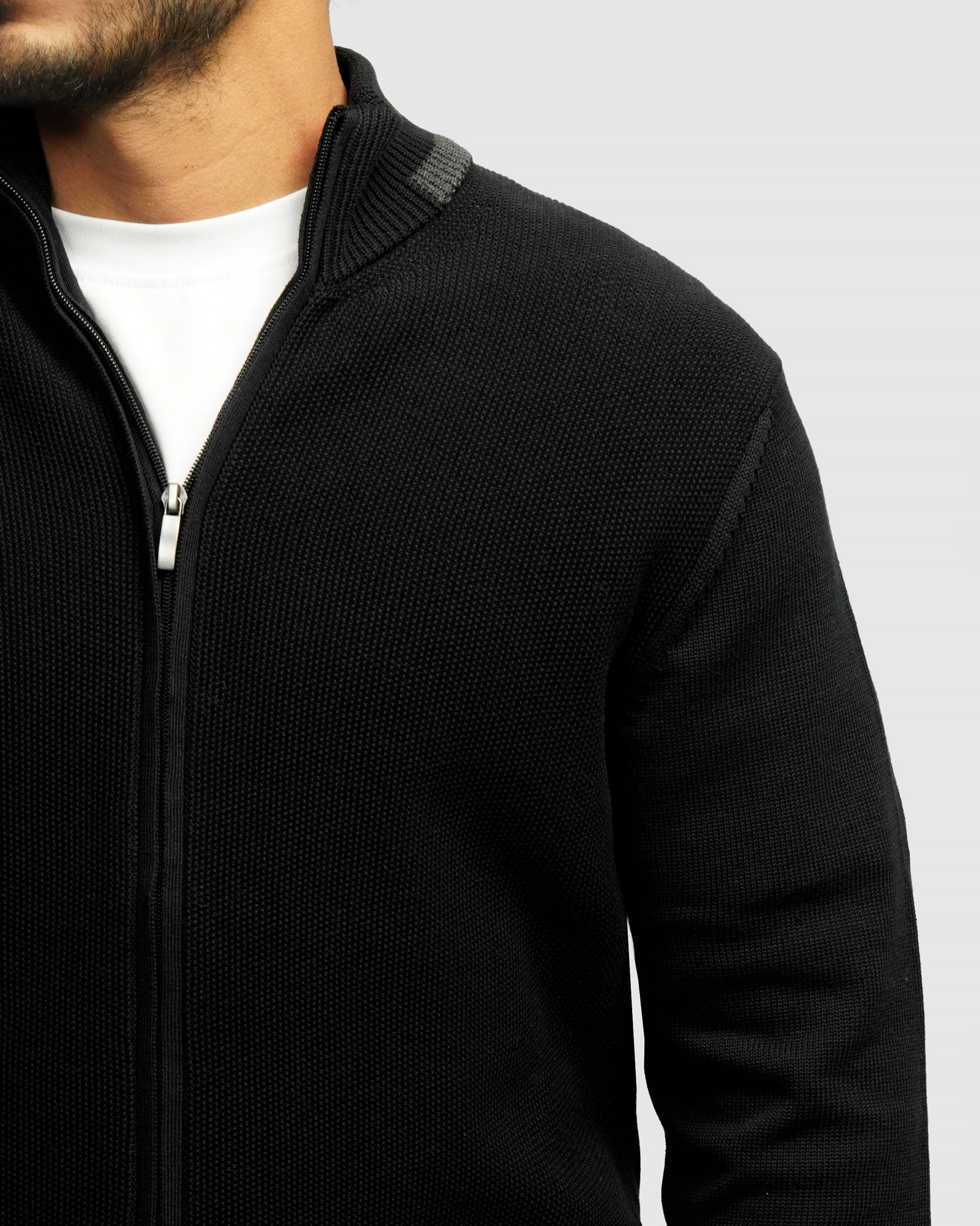 سویشرت بافت مردانه مشکی 24476131