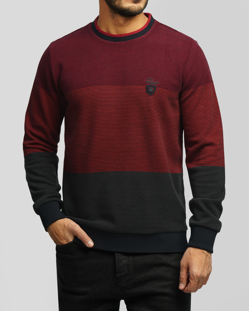 پلیور یقه گرد مردانه قرمز 84458153