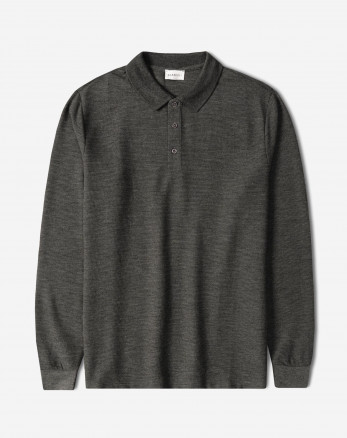 خرید و قیمت پولوشرت آستین بلند مردانه ذغالی 84486136