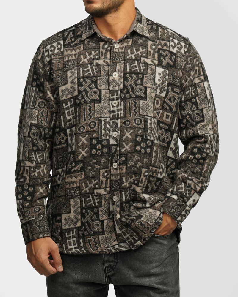 پیراهن ضخیم مردانه قهوه ای 24452337