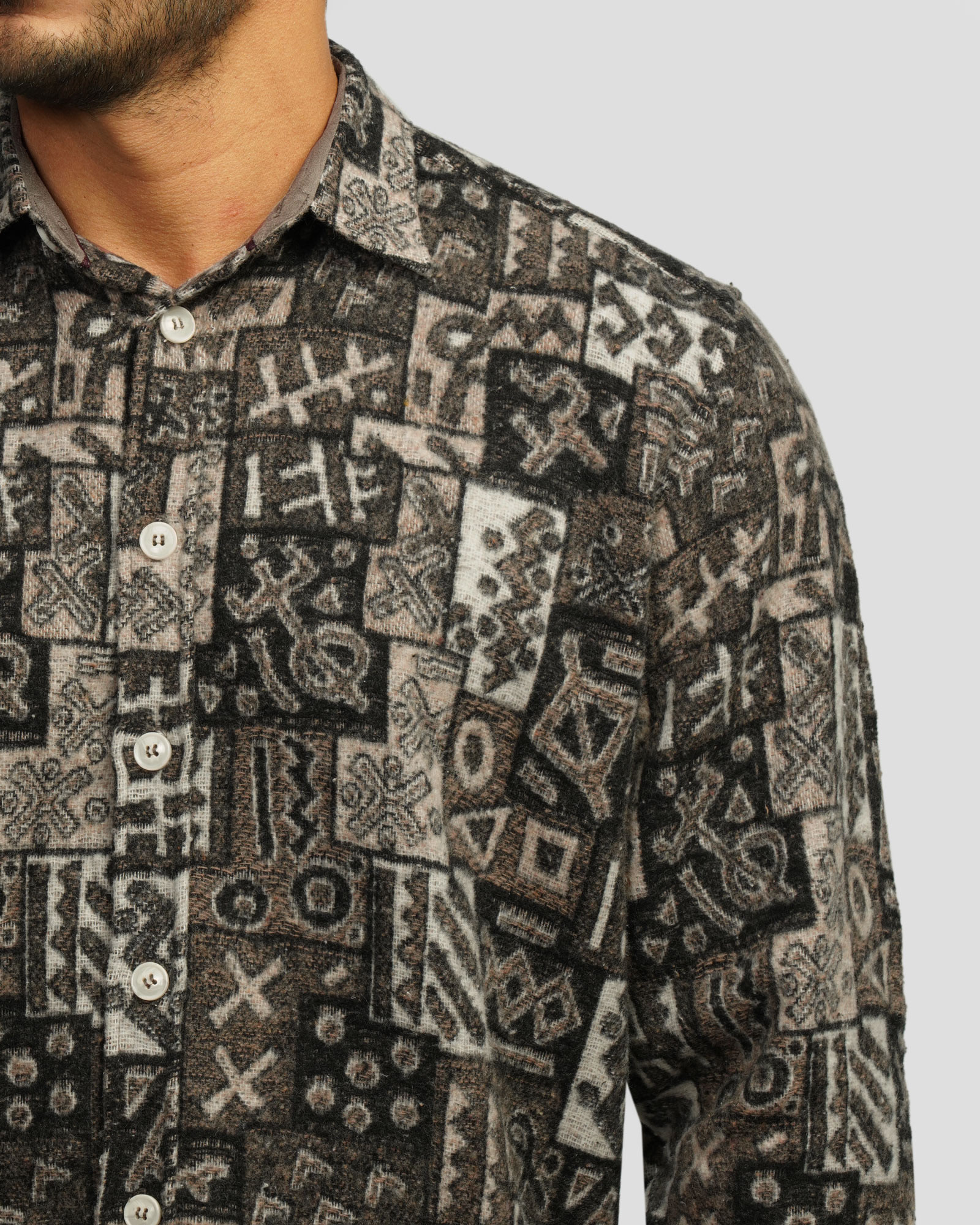 پیراهن ضخیم مردانه قهوه ای 24452337