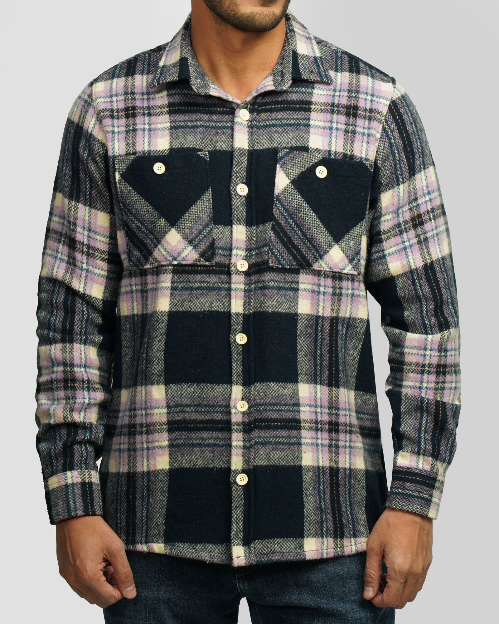 پیراهن ضخیم مردانه سرمه ای 24452318