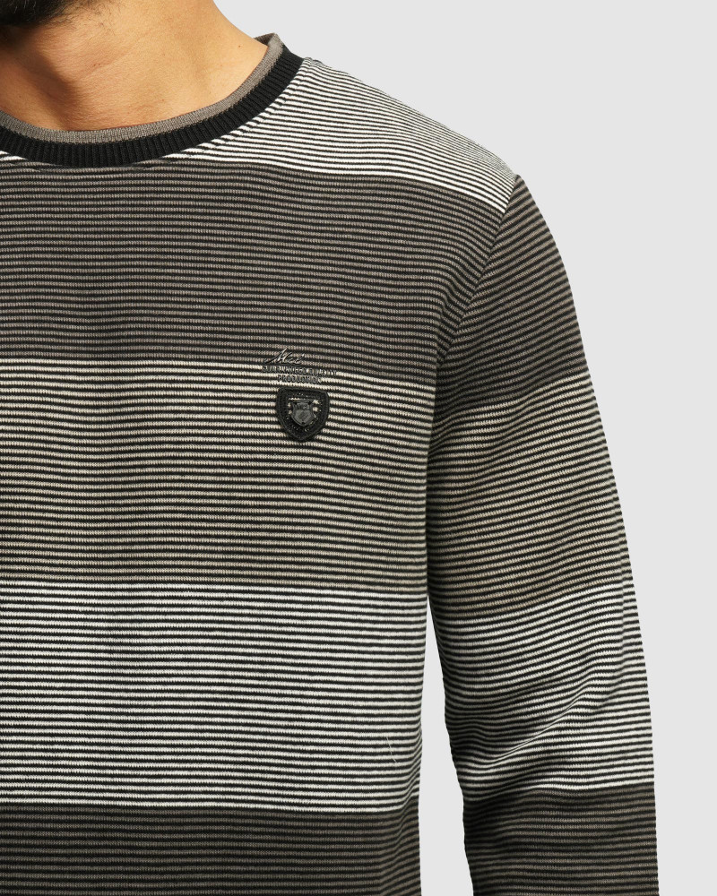 خرید و قیمت پلیور یقه گرد طرح دار مردانه خاکستری 84458152