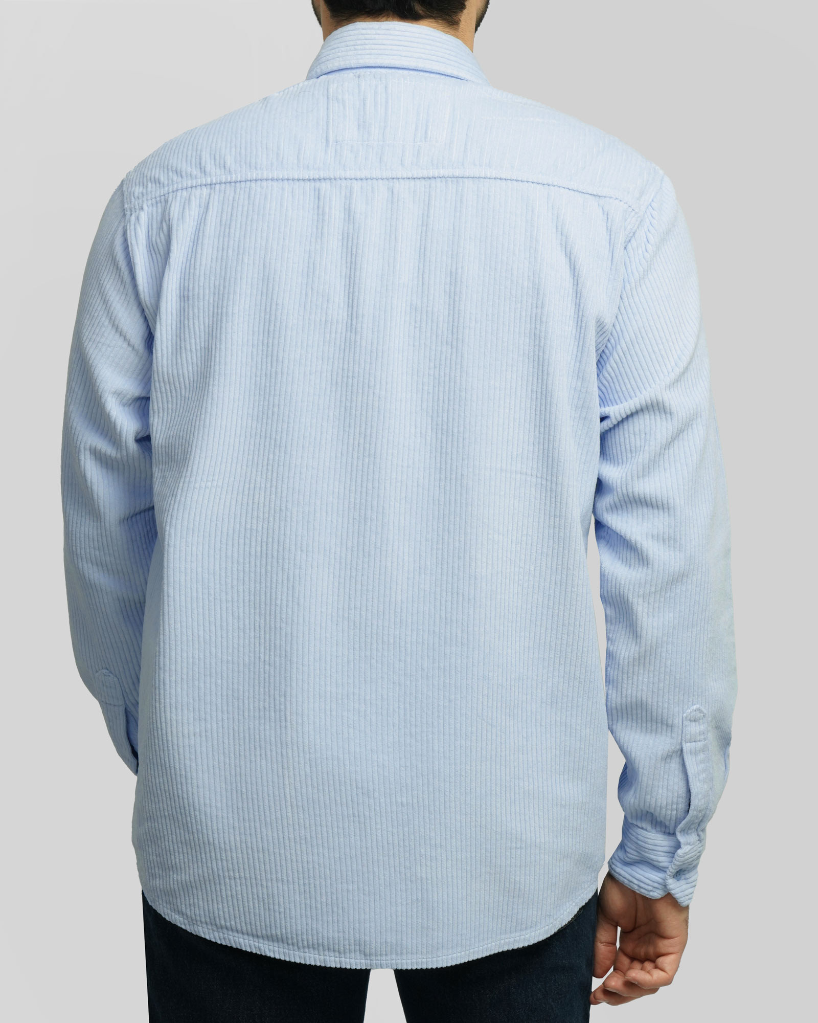 پیراهن مخمل کبریتی مردانه آبی روشن 24452340