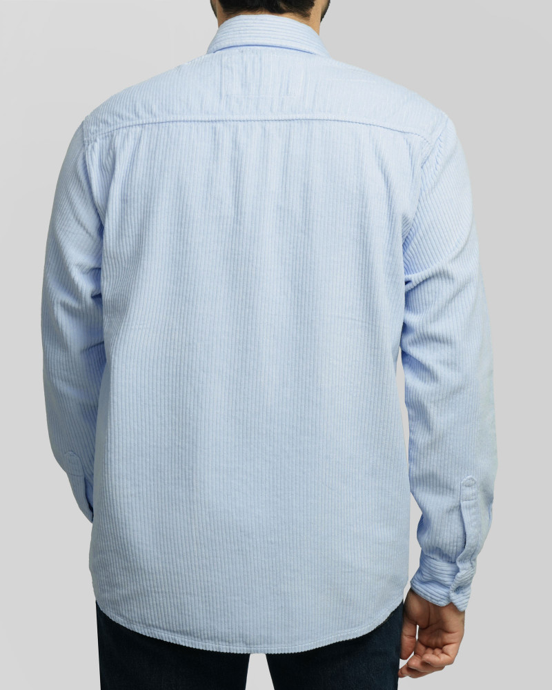 پیراهن مخمل کبریتی مردانه آبی روشن 24452340