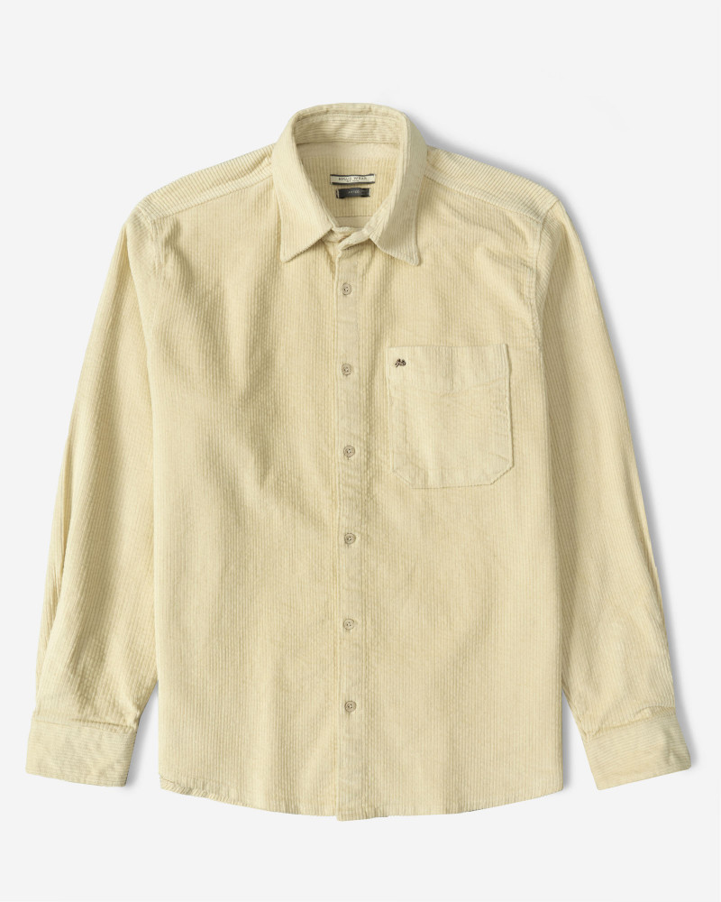 پیراهن مخمل کبریتی مردانه کرم 24352305