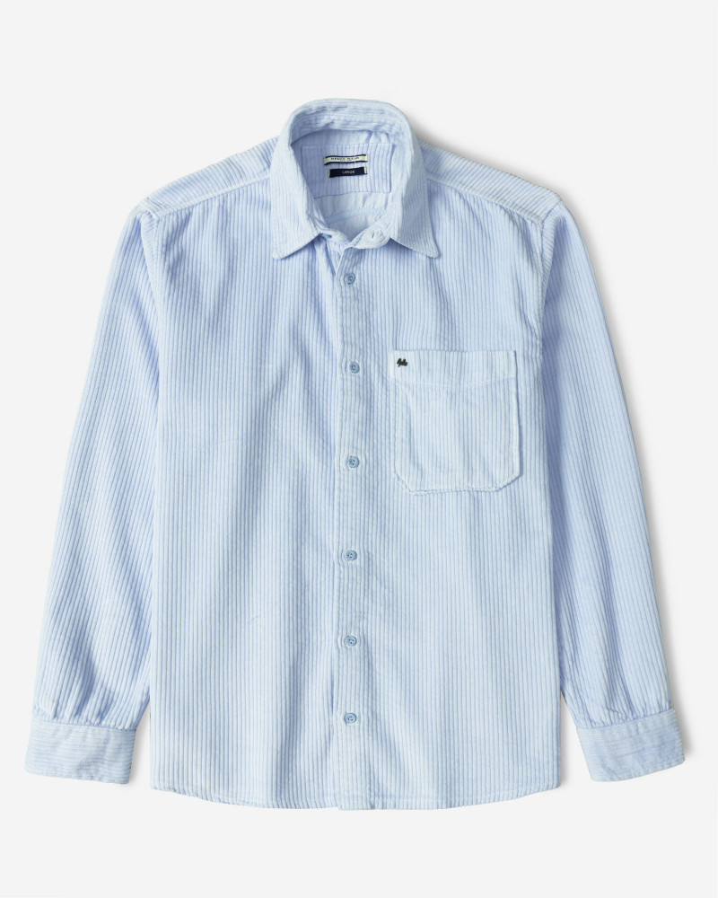 پیراهن مخمل کبریتی مردانه آبی روشن 24452340