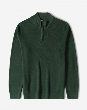 پلیور بافت نیم زیپ مردانه سبز 84441151