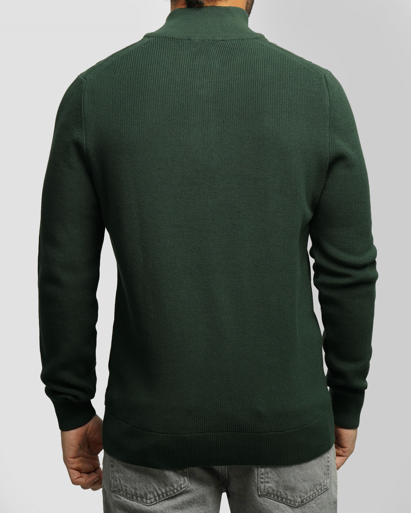 پلیور بافت نیم زیپ مردانه سبز 84441151
