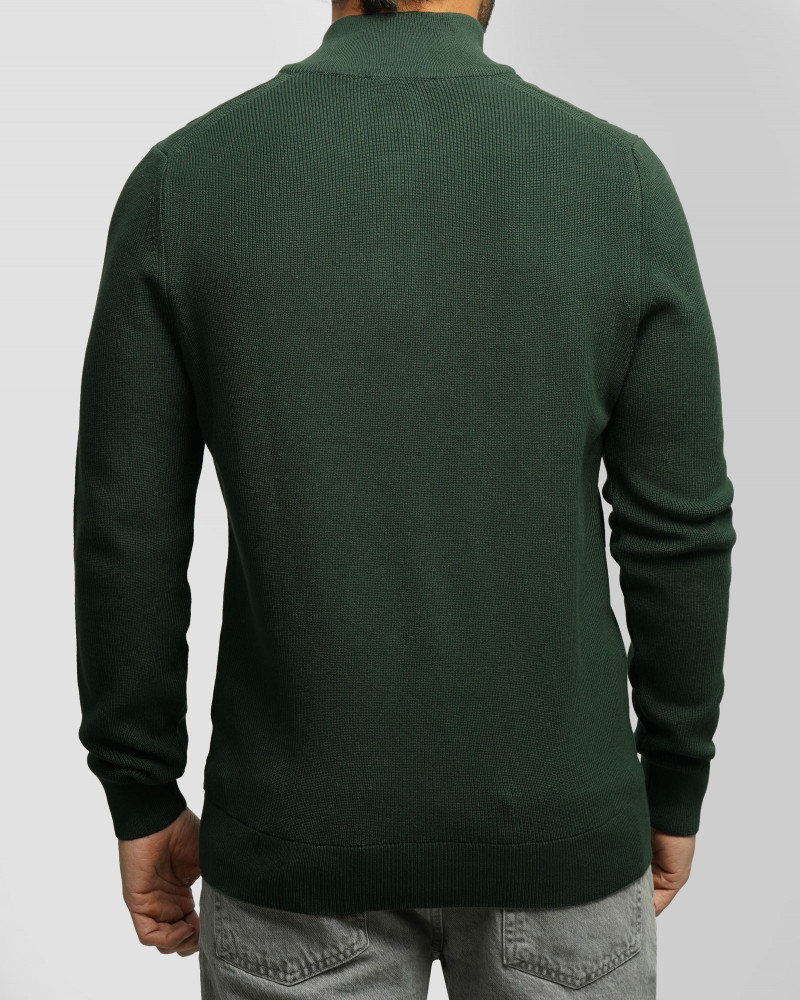 پلیور بافت نیم زیپ مردانه سبز 84441151