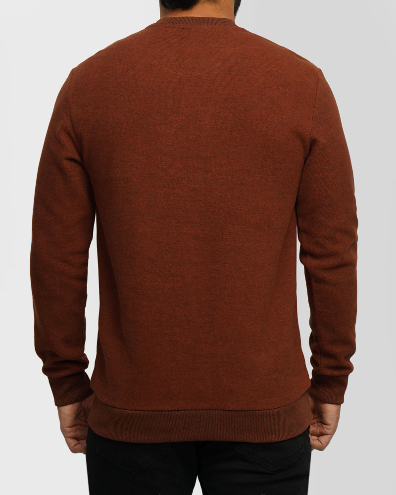 پلیور یقه گرد مردانه سلانیک ساده برنزی 24256159