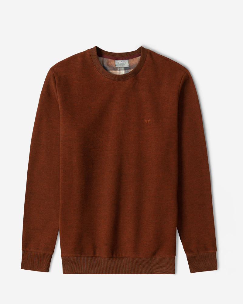 پلیور یقه گرد مردانه سلانیک ساده برنزی 24256159