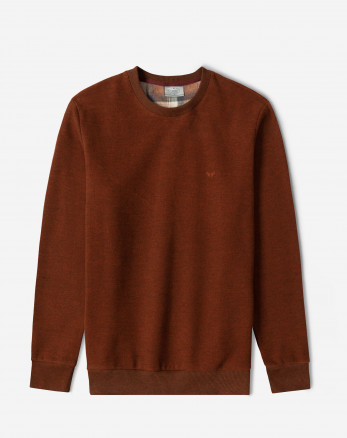 پلیور یقه گرد مردانه سلانیک ساده برنزی 24256159