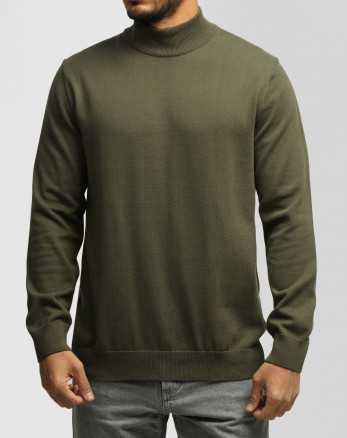 پلیور یقه 5 سانت ساده مردانه سبز 24350108