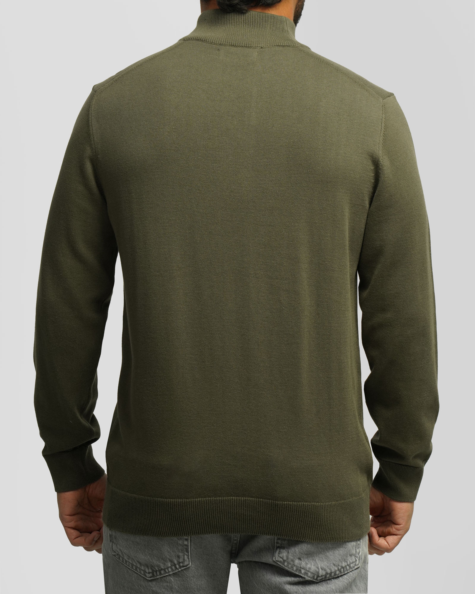 پلیور یقه 5 سانت ساده مردانه سبز 24350108