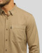 پیراهن آستین بلند ساده مردانه کرم 24421316