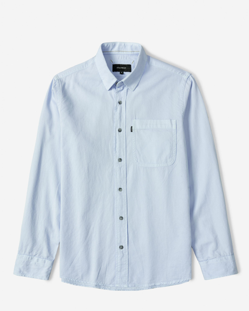 پیراهن آستین بلند ساده مردانه آبی روشن 24421316