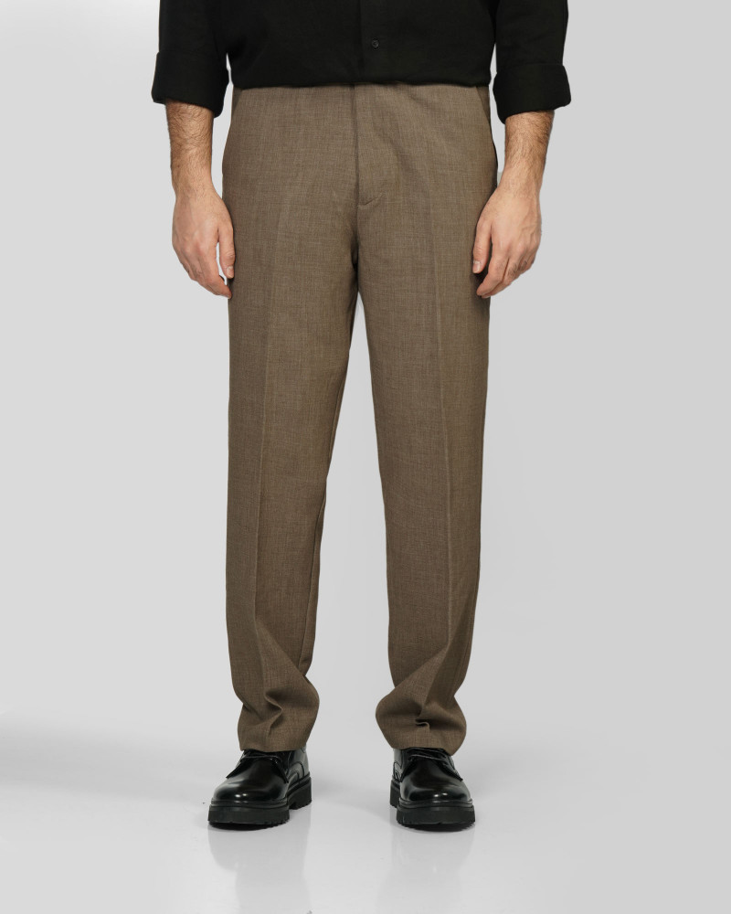 شلوار پارچه ای مردانه رگولار قهوه ای روشن 24462131