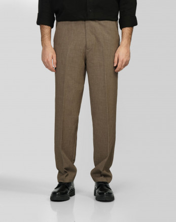 شلوار پارچه ای مردانه رگولار قهوه ای روشن 24462131