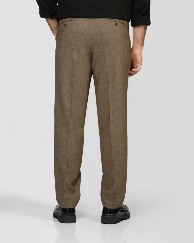 شلوار پارچه ای مردانه رگولار قهوه ای روشن 24462131