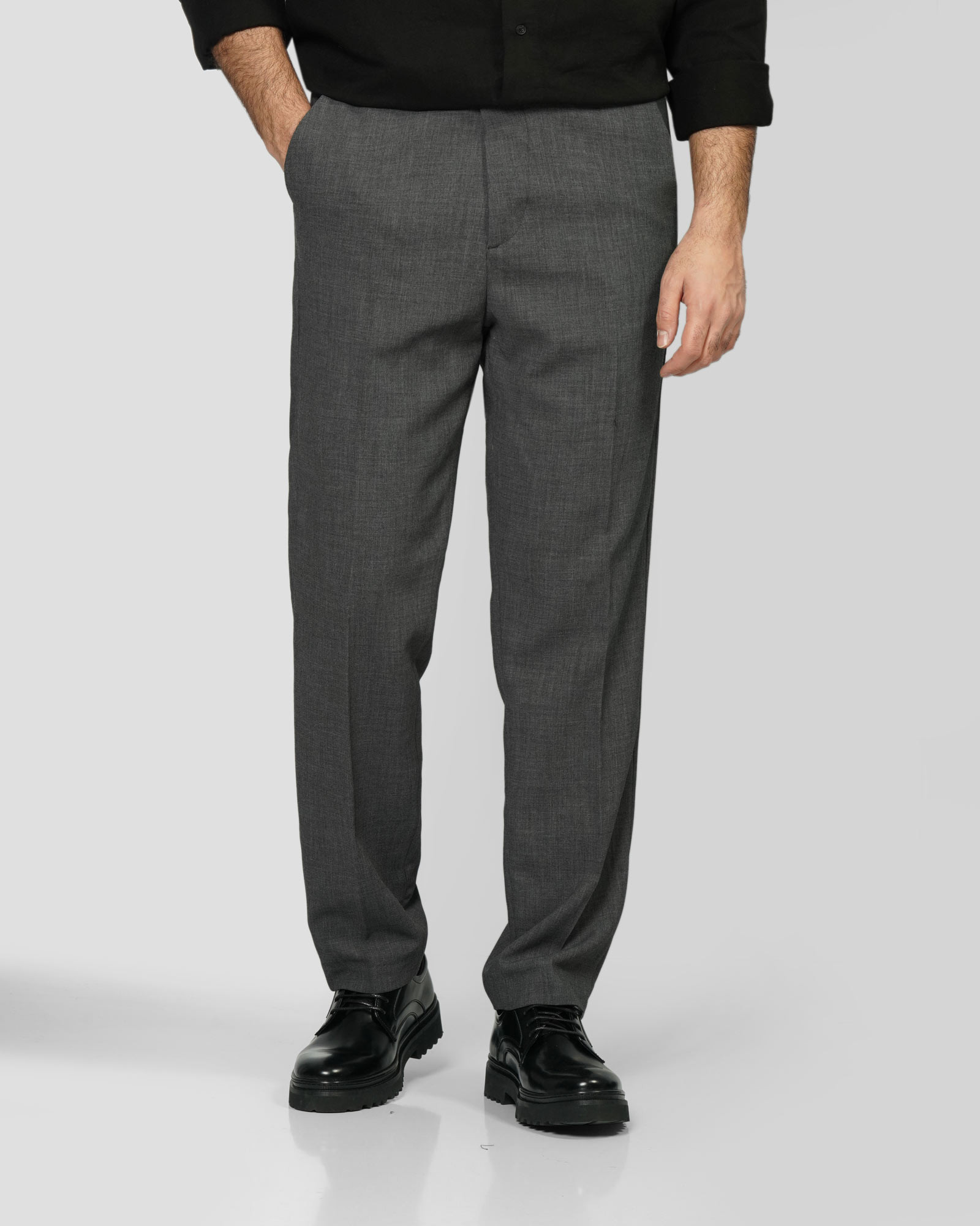 شلوار پارچه ای مردانه رگولار خاکستری 24462131