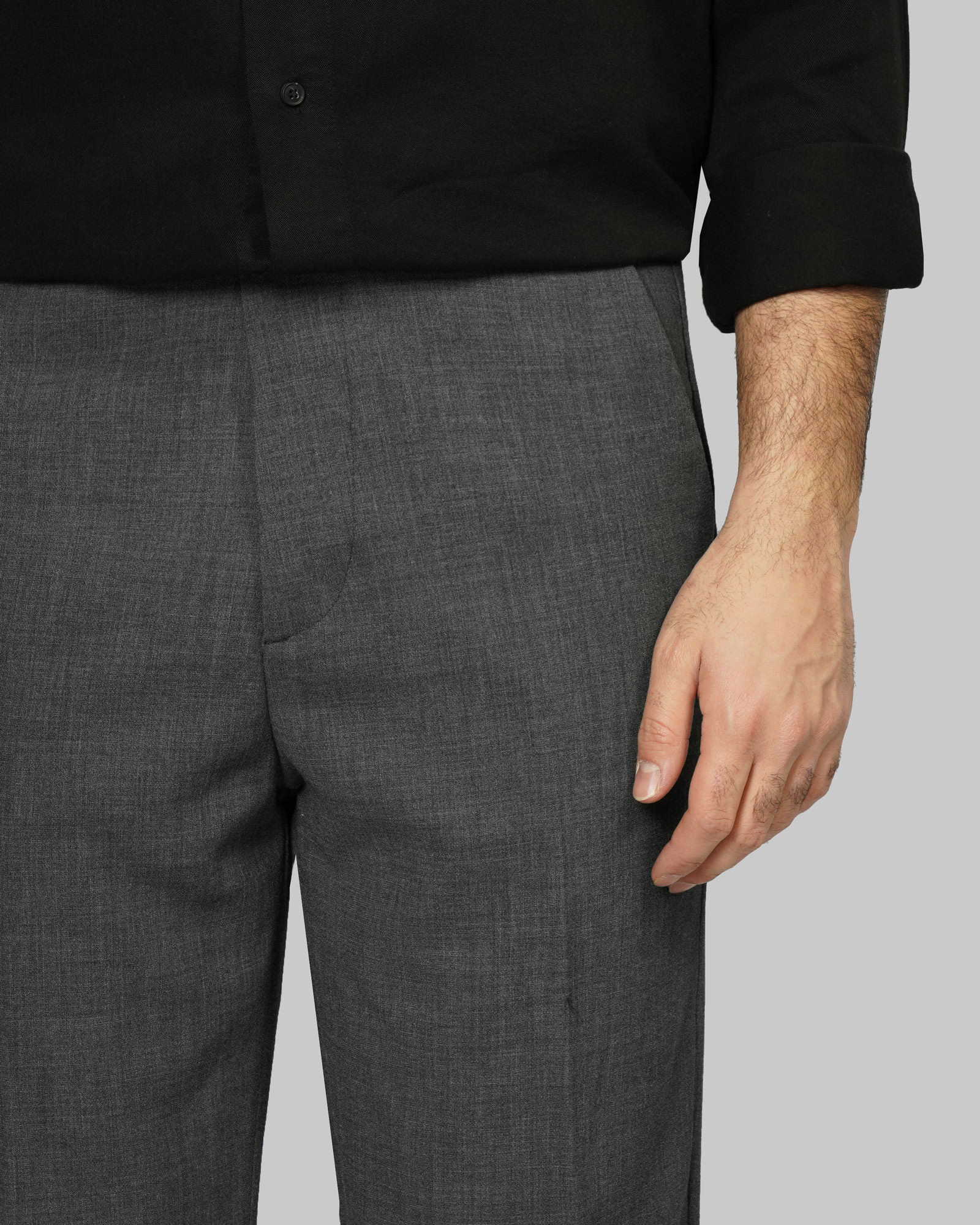 شلوار پارچه ای مردانه رگولار خاکستری 24462131