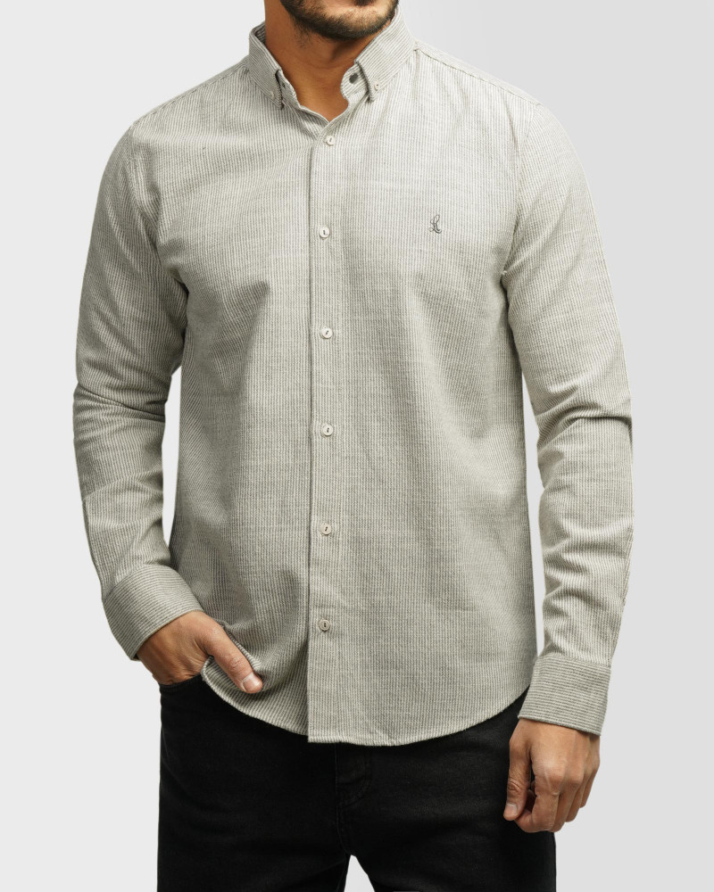 خرید و قیمت پیراهن آستین بلند راه راه مردانه طوسی 24266182