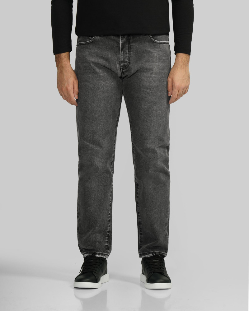 خرید و قیمت شلوار جین رگولار (Relax vintage) ساده مردانه خاکستری 24412259