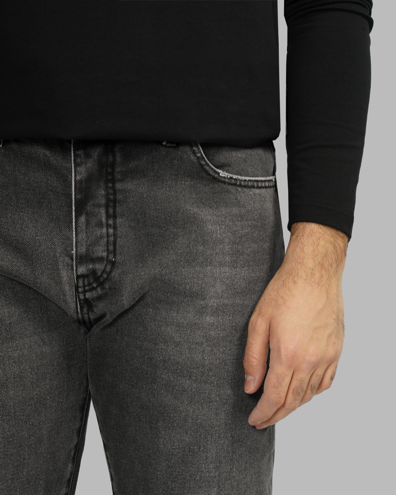 خرید و قیمت شلوار جین رگولار (Relax vintage) ساده مردانه خاکستری 24412259