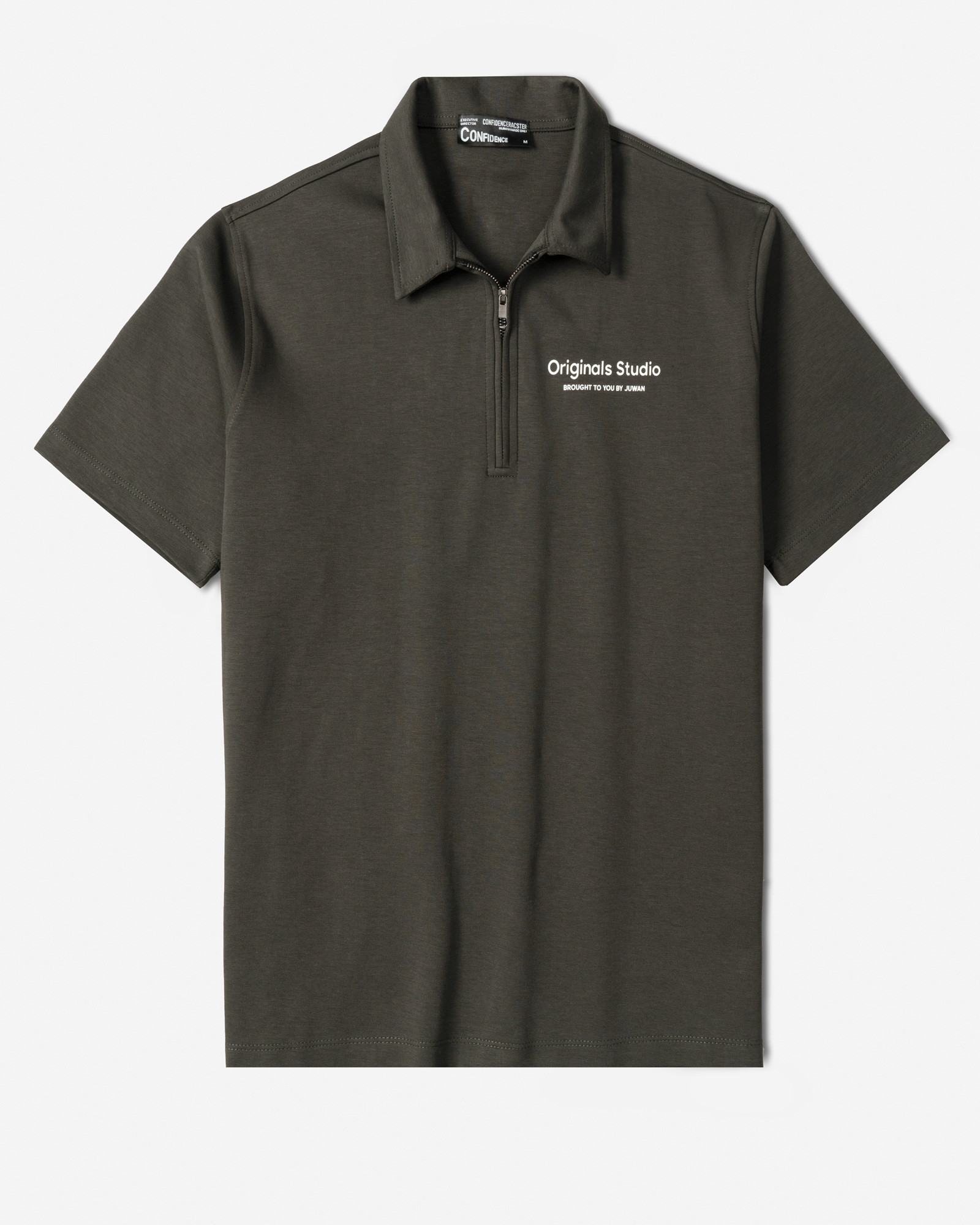 خرید و قیمت پولوشرت نیم زیپ آستین کوتاه مردانه خاکستری 24494334