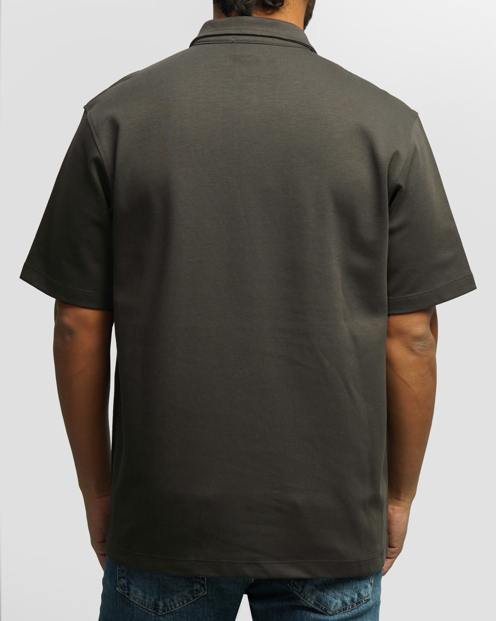 خرید و قیمت پولوشرت نیم زیپ آستین کوتاه مردانه خاکستری 24494334