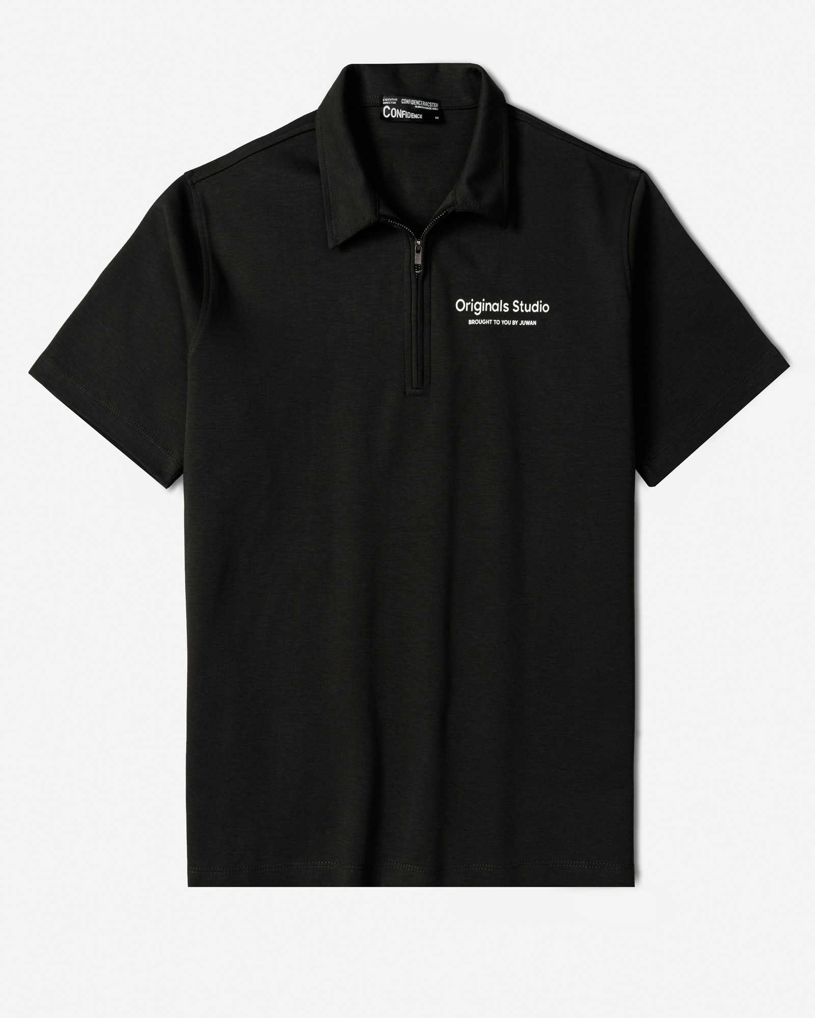 خرید و قیمت پولوشرت نیم زیپ آستین کوتاه مردانه مشکی 24494334