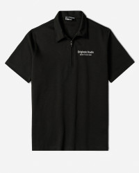 خرید و قیمت پولوشرت نیم زیپ آستین کوتاه مردانه مشکی 24494334