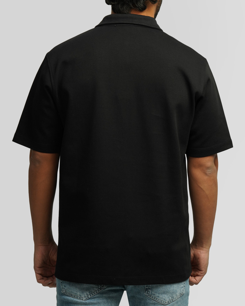 خرید و قیمت پولوشرت نیم زیپ آستین کوتاه مردانه مشکی 24494334