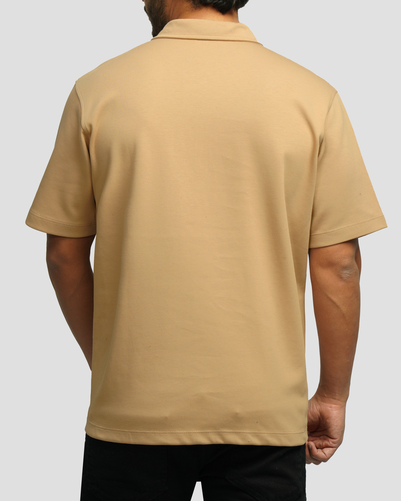 خرید و قیمت پولوشرت نیم زیپ آستین کوتاه مردانه کرم 24494334