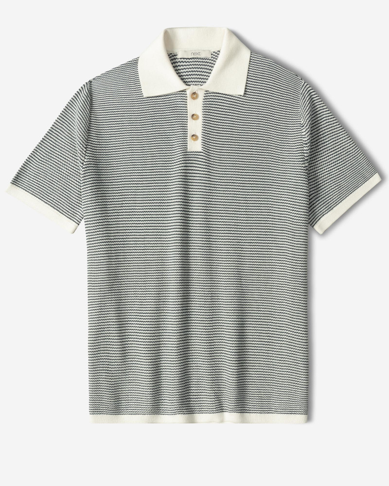 خرید و قیمت پولوشرت طرح دار آستین کوتاه مردانه سرمه ای 24394333