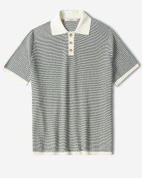 خرید و قیمت پولوشرت طرح دار آستین کوتاه مردانه سرمه ای 24394333