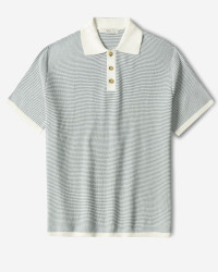 خرید و قیمت پولوشرت طرح دار آستین کوتاه مردانه آبی 24394333