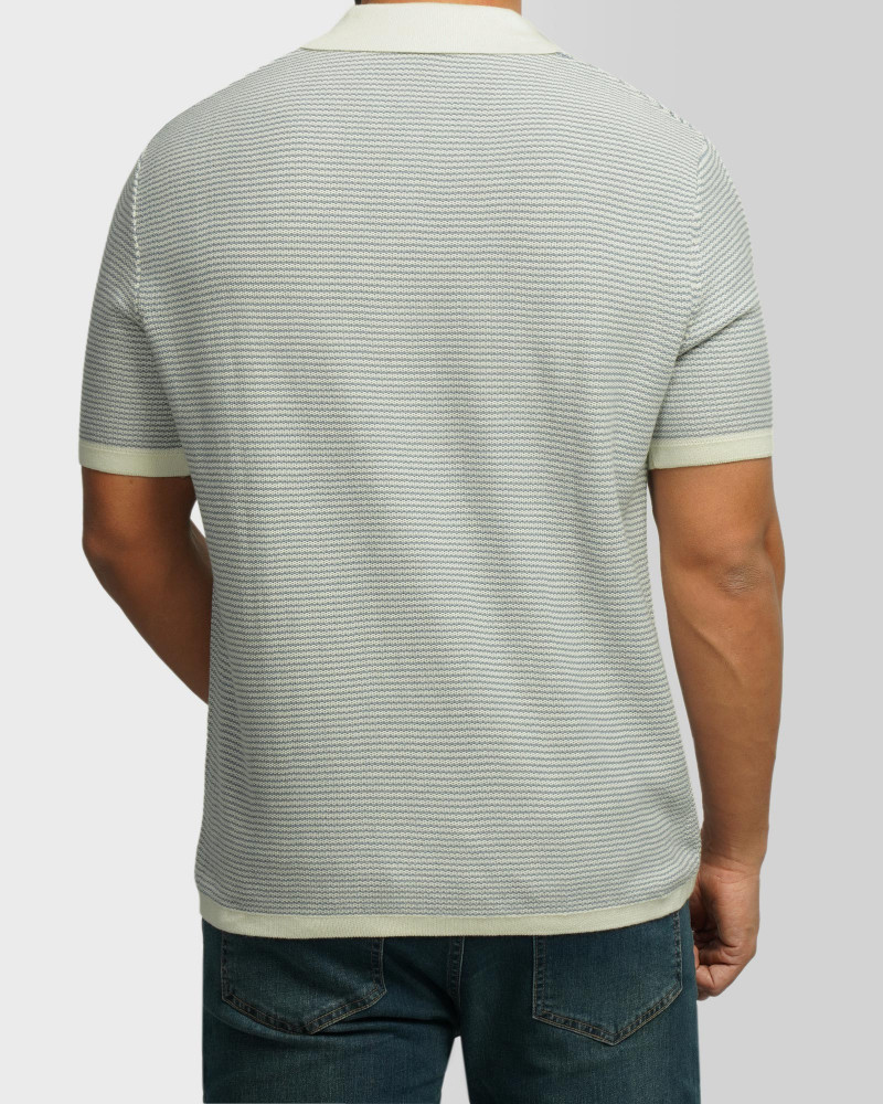 خرید و قیمت پولوشرت طرح دار آستین کوتاه مردانه آبی 24394333