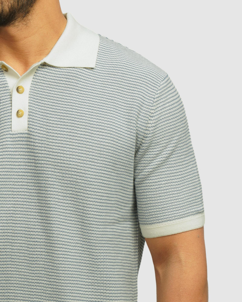 خرید و قیمت پولوشرت طرح دار آستین کوتاه مردانه آبی 24394333