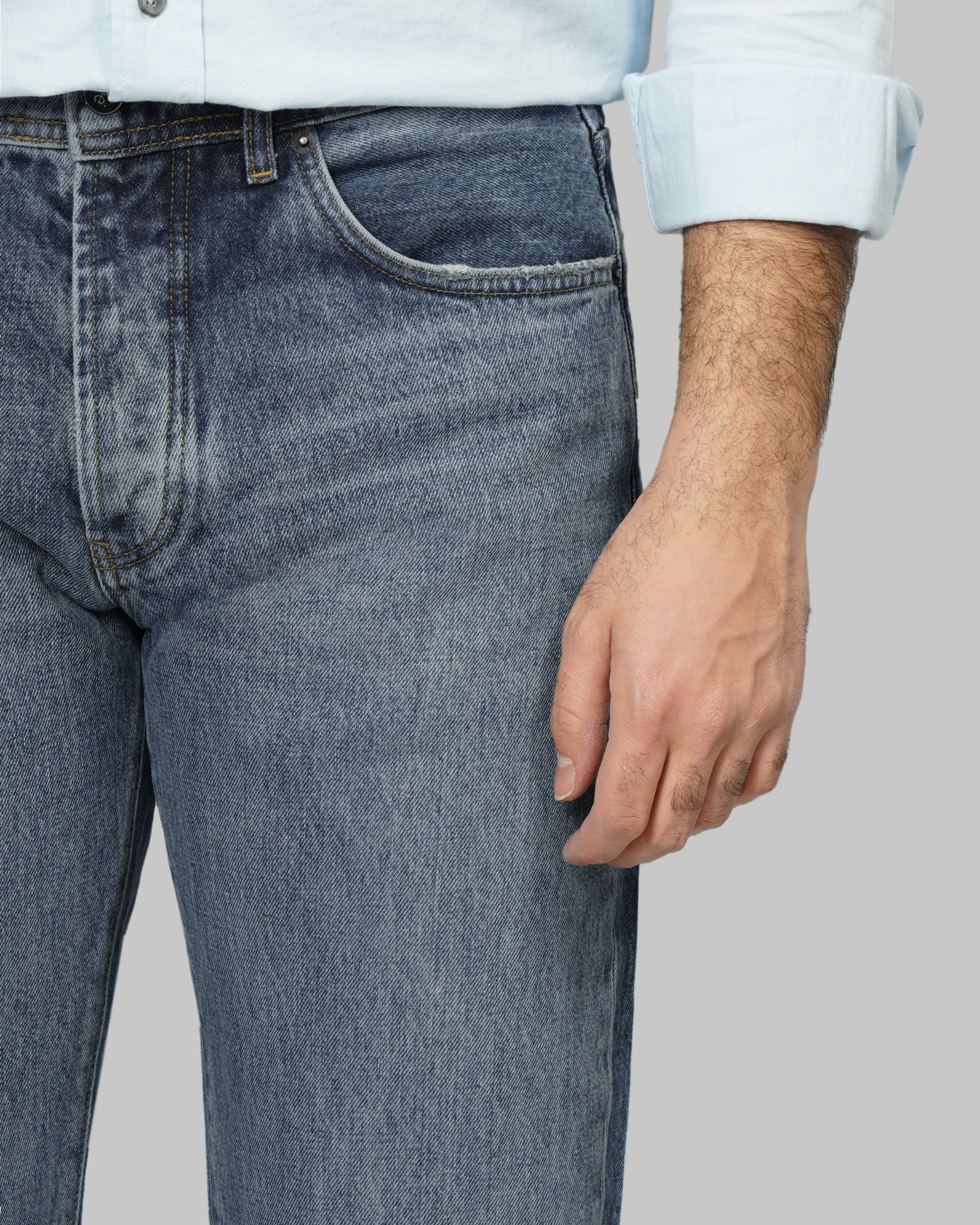 خرید و قیمت شلوار جین استریت فیت (Straight fit) ساده مردانه آبی 24424849